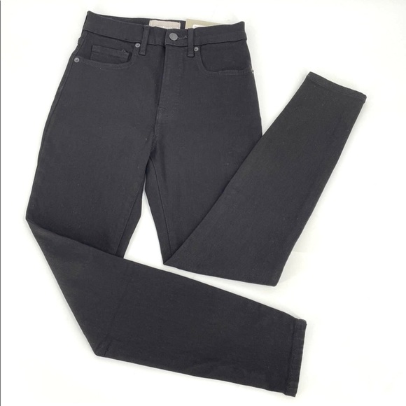 Everlane NWT Black The Authentic Stretch High Rise Skinny Cropped Jeans Size 26 - Picture 2 of 5
